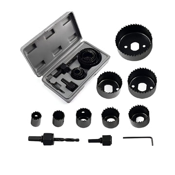 Hole Saw Cutter Set - 11-Piece, 19-64mm Diameter, Carbon Steel