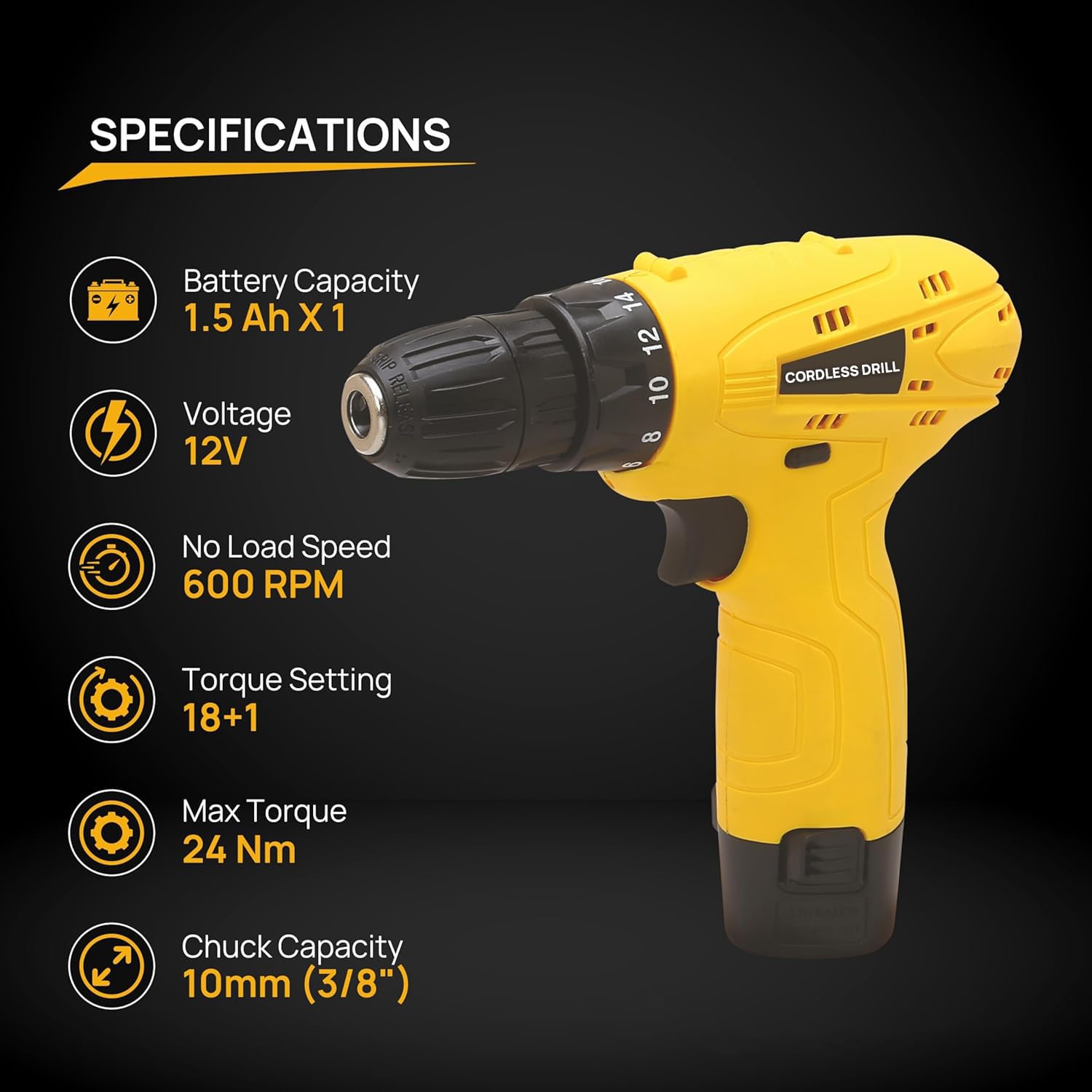 TOMAHAWK SCD-12K cordless drill — drilling into wall in use