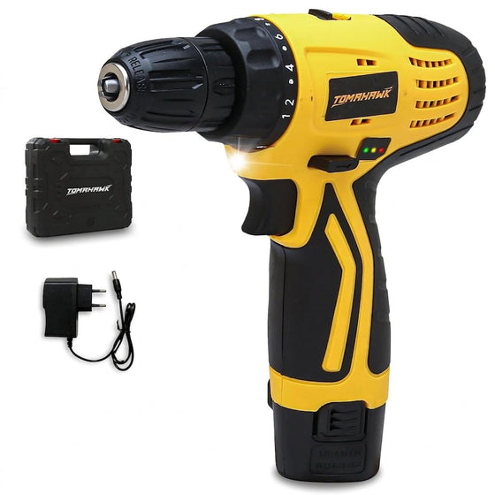 TOMAHAWK® T7384 12V Cordless Drill Kit | 28 Nm | 2-Speed | 2 x 1.5Ah Batteries