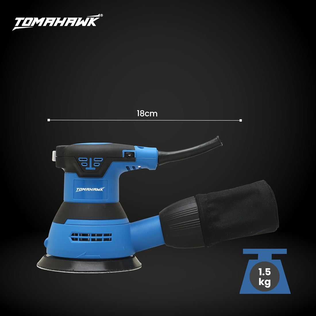 TOMAHAWK® TFS-3700 Random Orbital Sander | 350W | 125 mm (5 Inch) Pad | 6 Speeds