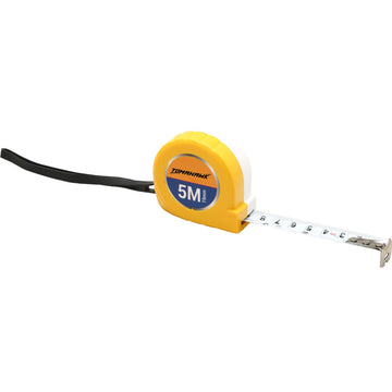 Measuring Tape - 5m 19mm Steel Yellow & White Scale ABS Case Soft Grip Belt Clip