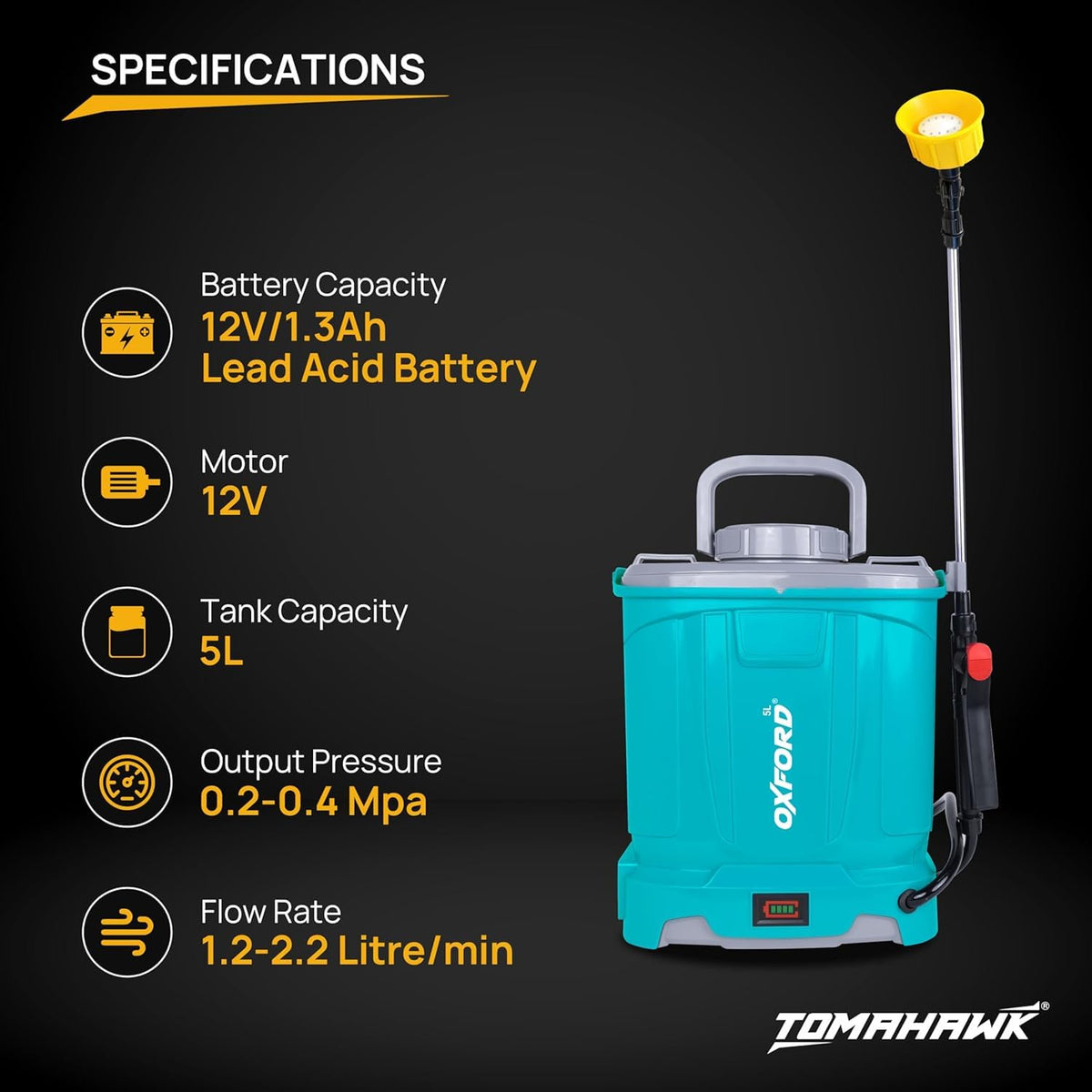 Oxford ELE-0512-12V Battery Operated Sprayer 5L — product image 2