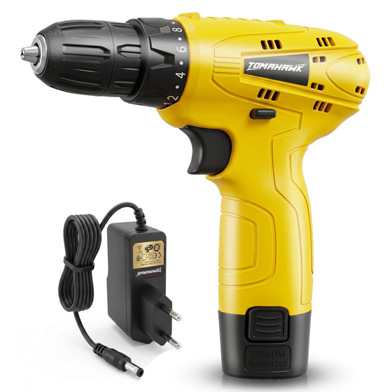 TOMAHAWK® T7386 Cordless Drill & Screwdriver | 12V | 10mm Chuck | 1.5Ah Battery