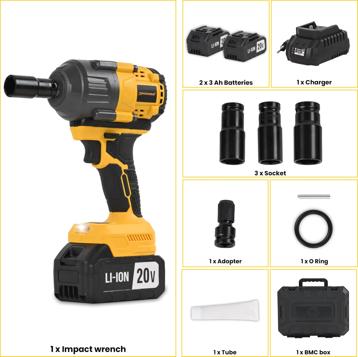 TOMAHAWK® HIW-800 ® Cordless Impact Fixed Square Wrench 20V - 1/2