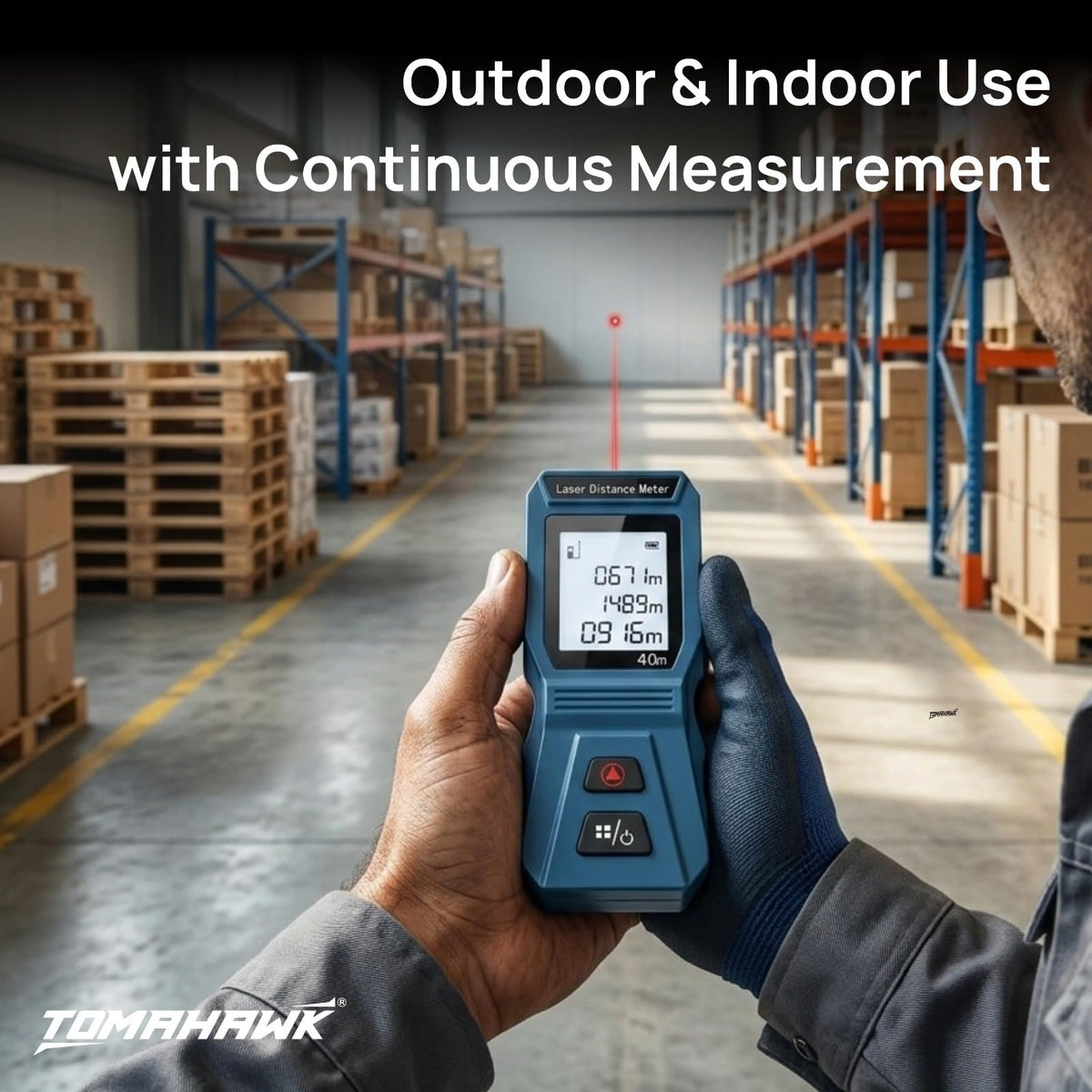 TOMAHAWK MIN-0040 Laser Distance Meter Measurer 40M/131Ft with Area — product image 4
