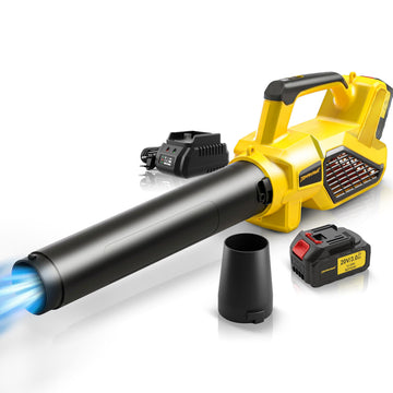 TOMAHAWK® TLB-40B Cordless Leaf Blower | 20V Brushless | 2 x 3.0Ah Batteries | 450 CFM