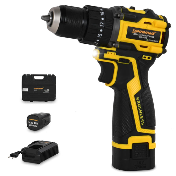 TOMAHAWK® TID-3616 Brushless Cordless Impact Driver | 16V | 10mm Chuck