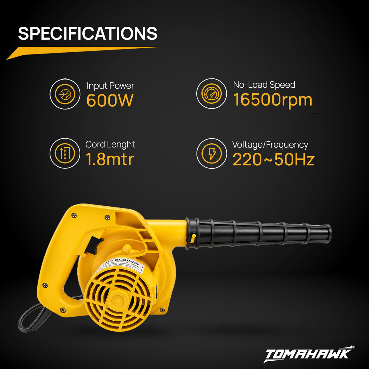 TOMAHAWK TEB-A 600W Electric Blower — product image 4