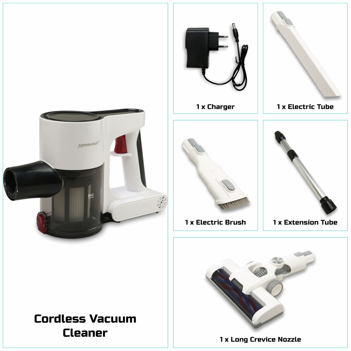 TOMAHAWK® TCVP-400 Cordless Handheld Vacuum Cleaner