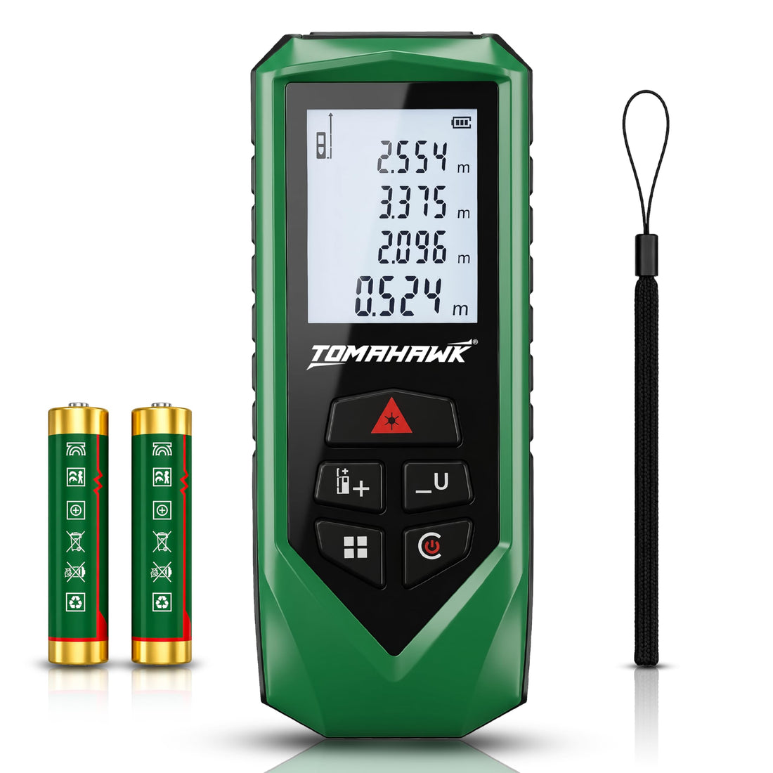 TOMAHAWK® TGR-060 Laser Distance Meter Measurer 196Ft/60M with Area
