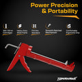TOMAHAWK TCG-6A caulking gun — with sealant cartridge loaded