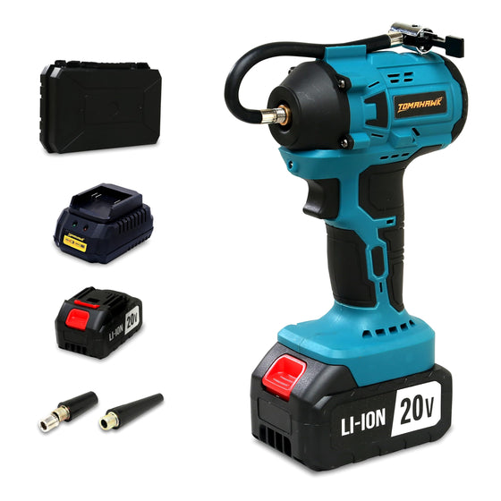 TOMAHAWK® TCTI-0290 Cordless Tyre Inflator | 20V | 150 PSI | 3.0Ah Battery | LED Torch