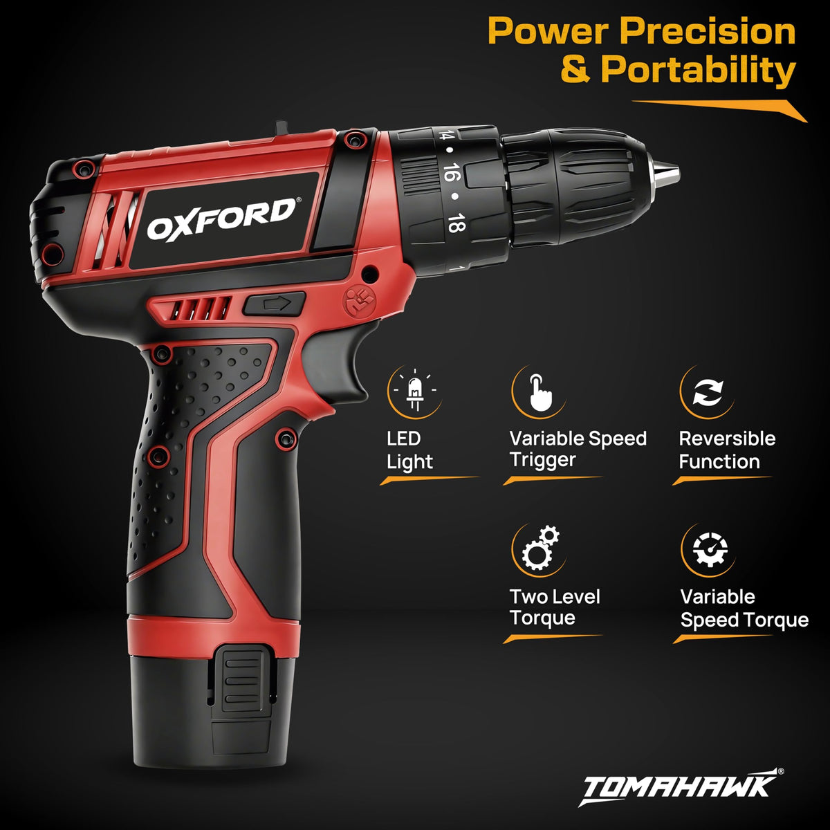 TOMAHAWK® SCD-12V Cordless Drill Screwdriver