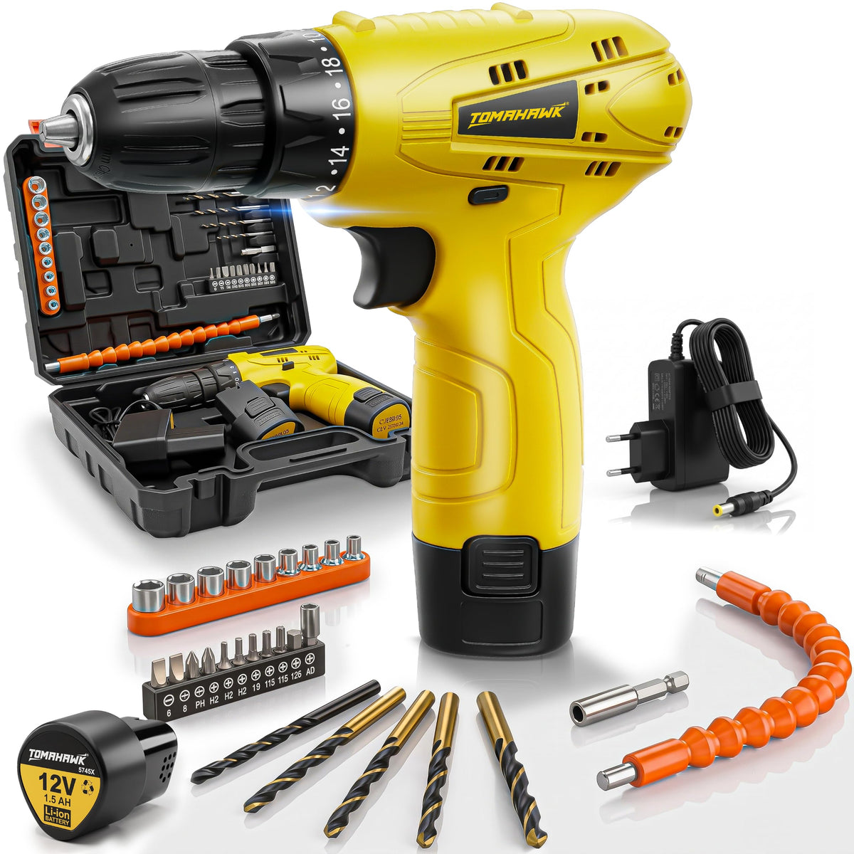 TOMAHAWK® TCD-12K 2B-S 12V Cordless Drill/Screwdriver Kit