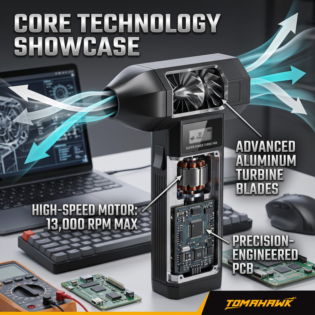 TOMAHAWK® JET-5000 Turbo Mini Jet Blower Fan