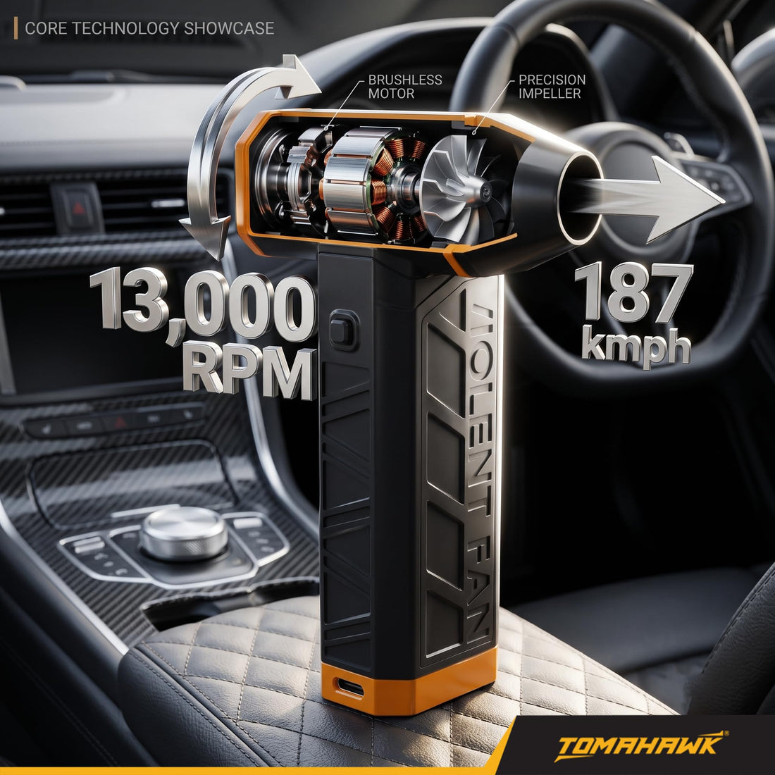 TOMAHAWK® JET-4444 Mini Turbo Jet Blower | Brushless | 8000mAh | USB-C Rechargeable