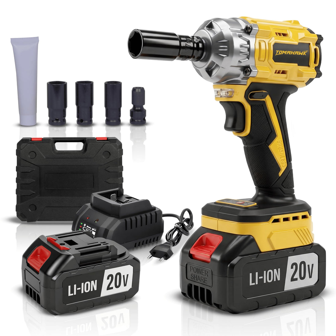 TOMAHAWK® TIS-699 Brushless Cordless Impact Wrench | 20V | 400 Nm | ½-inch Drive