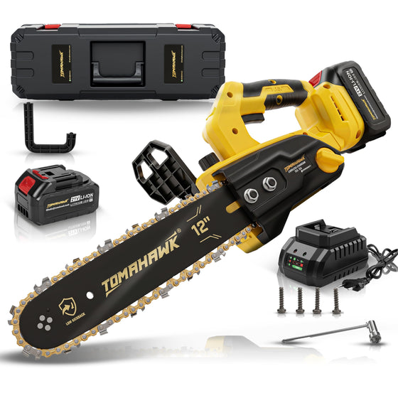 TOMAHAWK® TCS-20A Cordless Chainsaw | 20V | 12 inch Bar | 2 x 3.0Ah Batteries