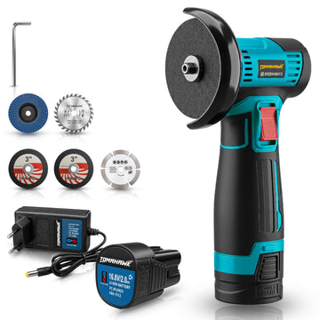 TOMAHAWK® MIG-1500 Brushless Cordless Mini Angle Grinder | 16V | 2 x 2.0Ah