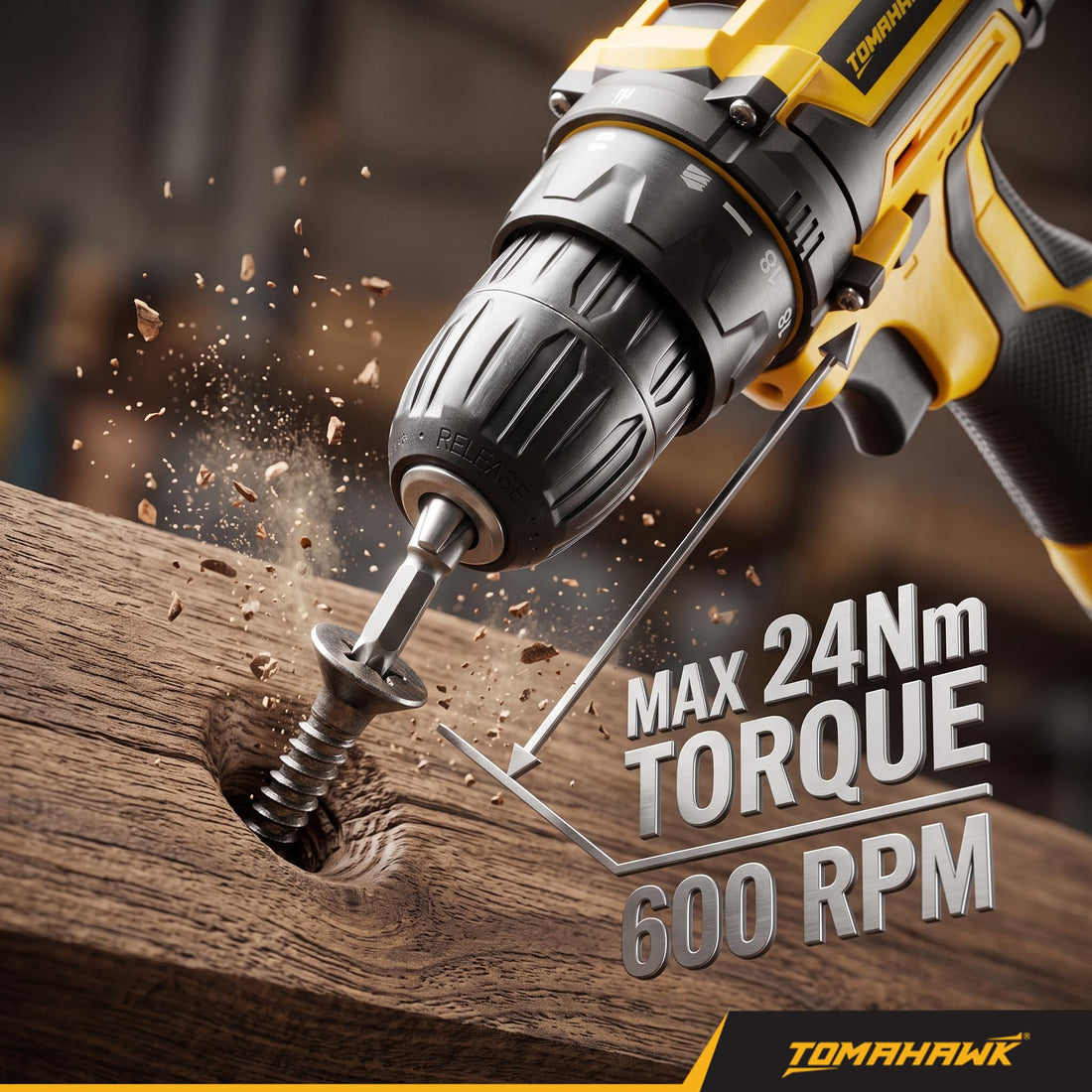 GOLDEN BULLET® CSD-1333 12V Cordless Drill & Screwdriver Kit | 28 Nm | 2-Speed | 1 x 1.5Ah | Carry Case