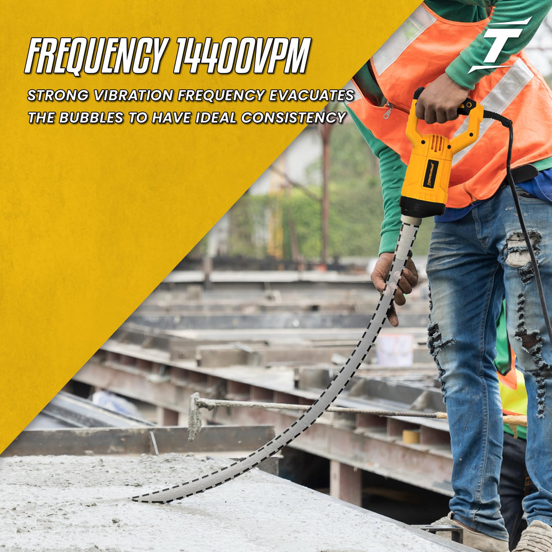 TOMAHAWK® TCV1650 Concrete Vibrator | 1650W | 2m Cable