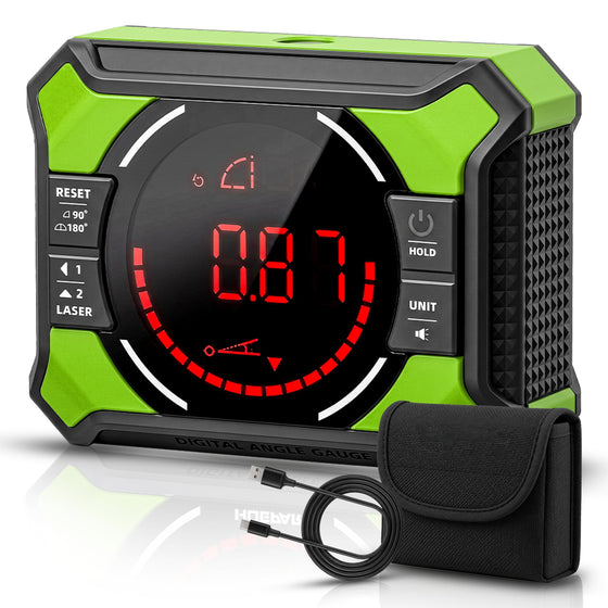 TOMAHAWK® AG2L Digital Angle Finder | 3-Mode Laser | 0–180° | Magnetic V-Groove Base