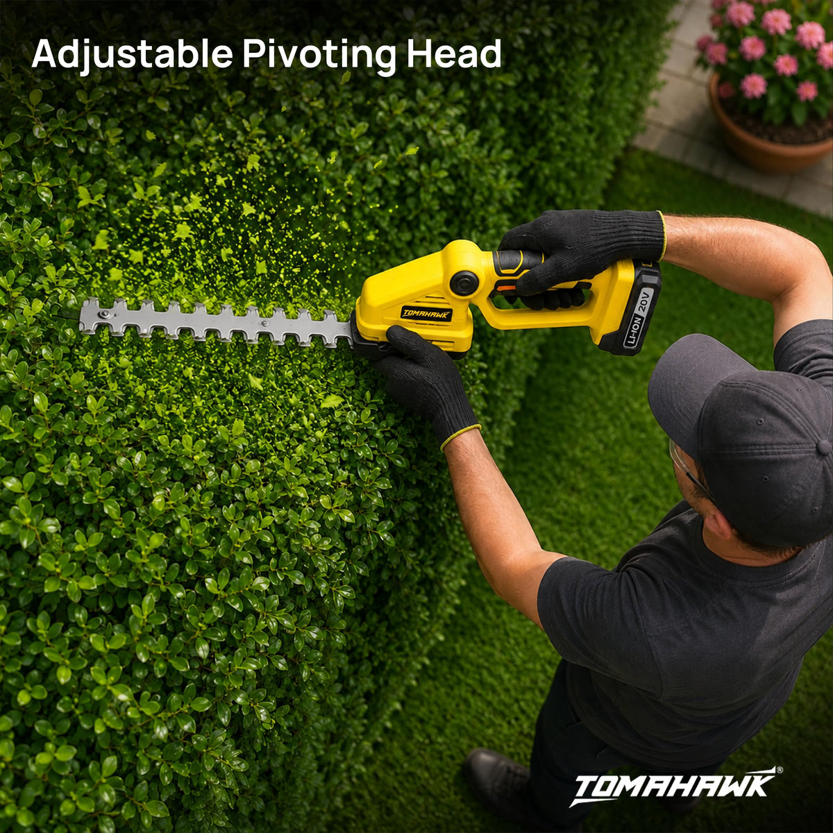 TOMAHAWK® CHT-20A 20V Cordless Hedge Trimmer with 1.5Ah Battery