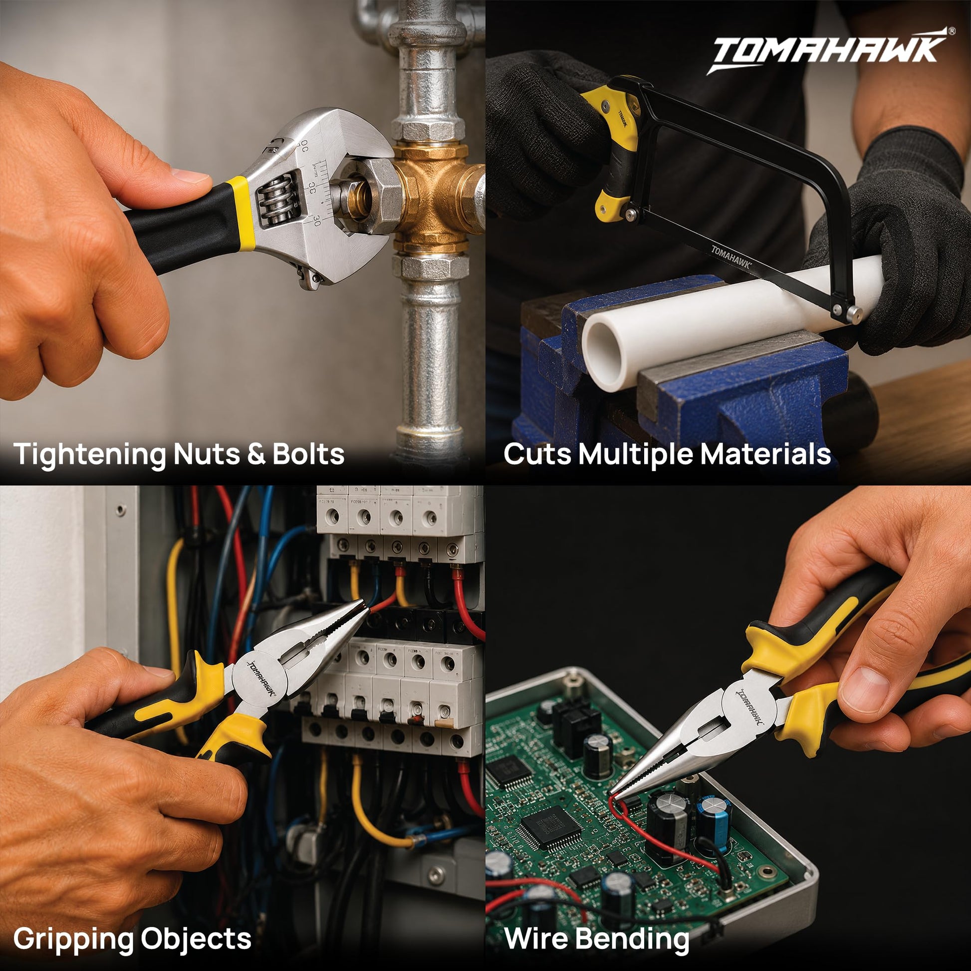 TOMAHAWK ELE-1110 electrician kit — hammer and hacksaw