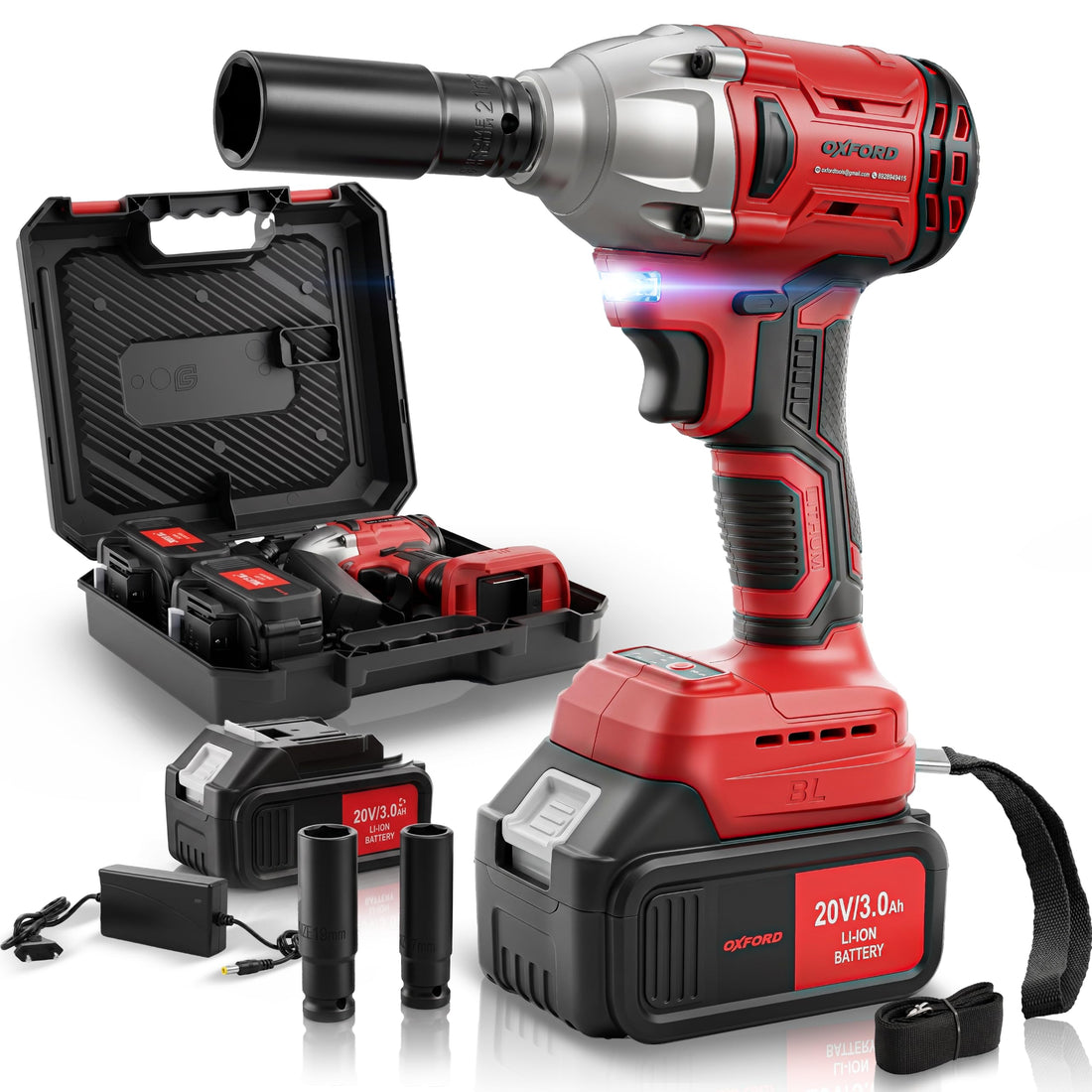 TOMAHAWK® OIW-3220 Brushless Cordless Impact Wrench | 20V | 405 Nm | 2 x 3.0Ah