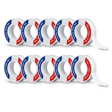 TOMAHAWK PTFE Thread Seal Tape, White, 10m x 12mm x 0.1mm, Pack of 10 — main product view