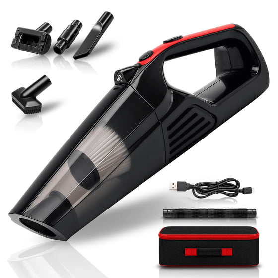 Car Vacuum Cleaner - 5000 KPA Suction, 0.35 L Capacity, 120 W, Black - TCV-126