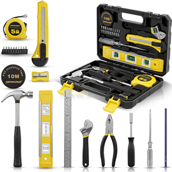 TOMAHAWK® HTK-5552 Household DIY Tool Kit | 10 Pieces | Plastic Toolbox