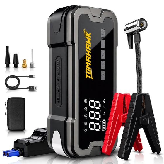 TOMAHAWK® JST-4045 4-in-1 Car Jump Starter | 2000A | 150 PSI Air Compressor | 12000mAh