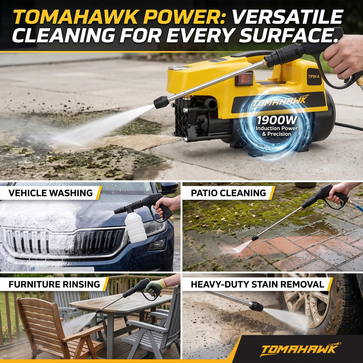 TOMAHAWK® T-1200 Induction Motor Pressure Washer
