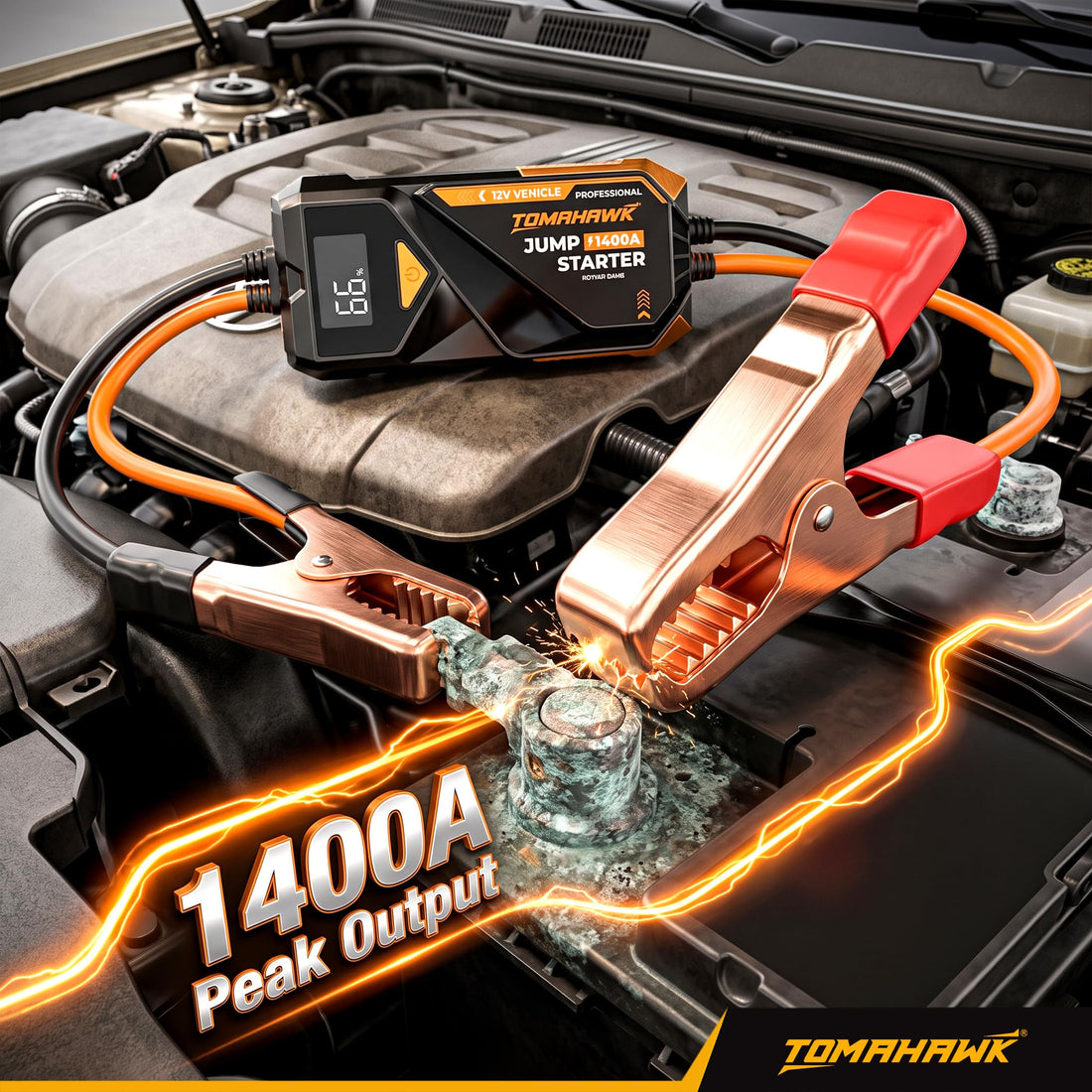 TOMAHAWK® JUM-5635 Car Jump Starter & Power Bank | 700A (1400A Peak) | 8000mAh