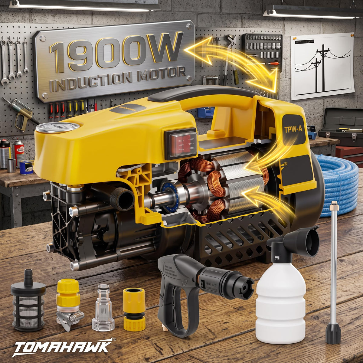 TOMAHAWK® TPW-A Induction Motor Pressure Washer