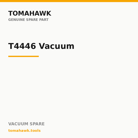TOMAHAWK T4446 Vacuum — Cloth Filter