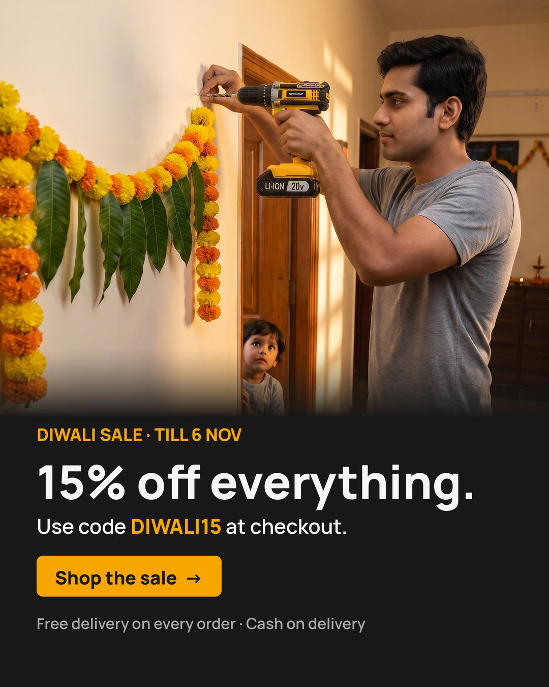Diwali sale: 15% off everything with code DIWALI15